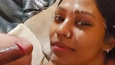 Crazy Indian blowjob and thick cum on face and mouth